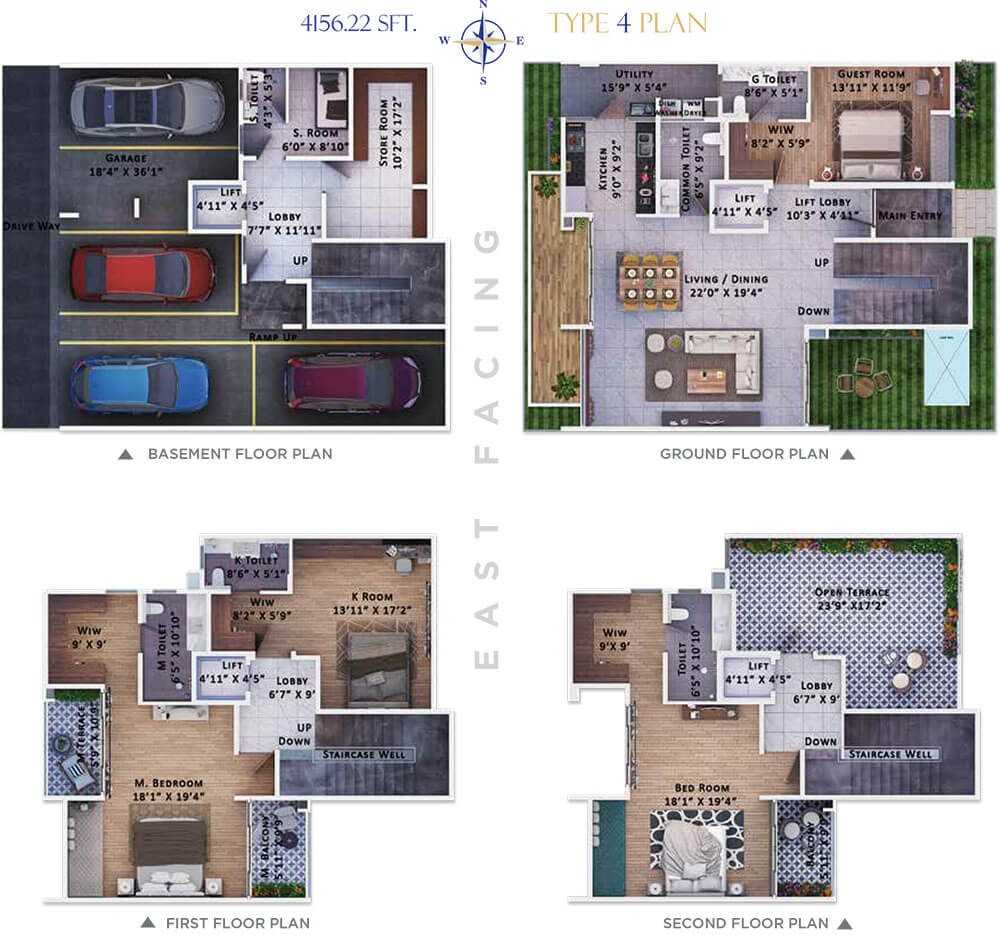 Sattva Springs 4 BHK floor plan reference